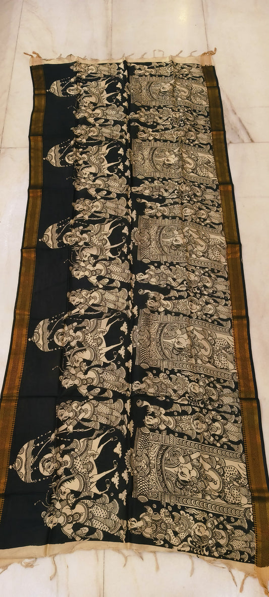 Kaira | Kalamkari dupatta on mangalagiri silk