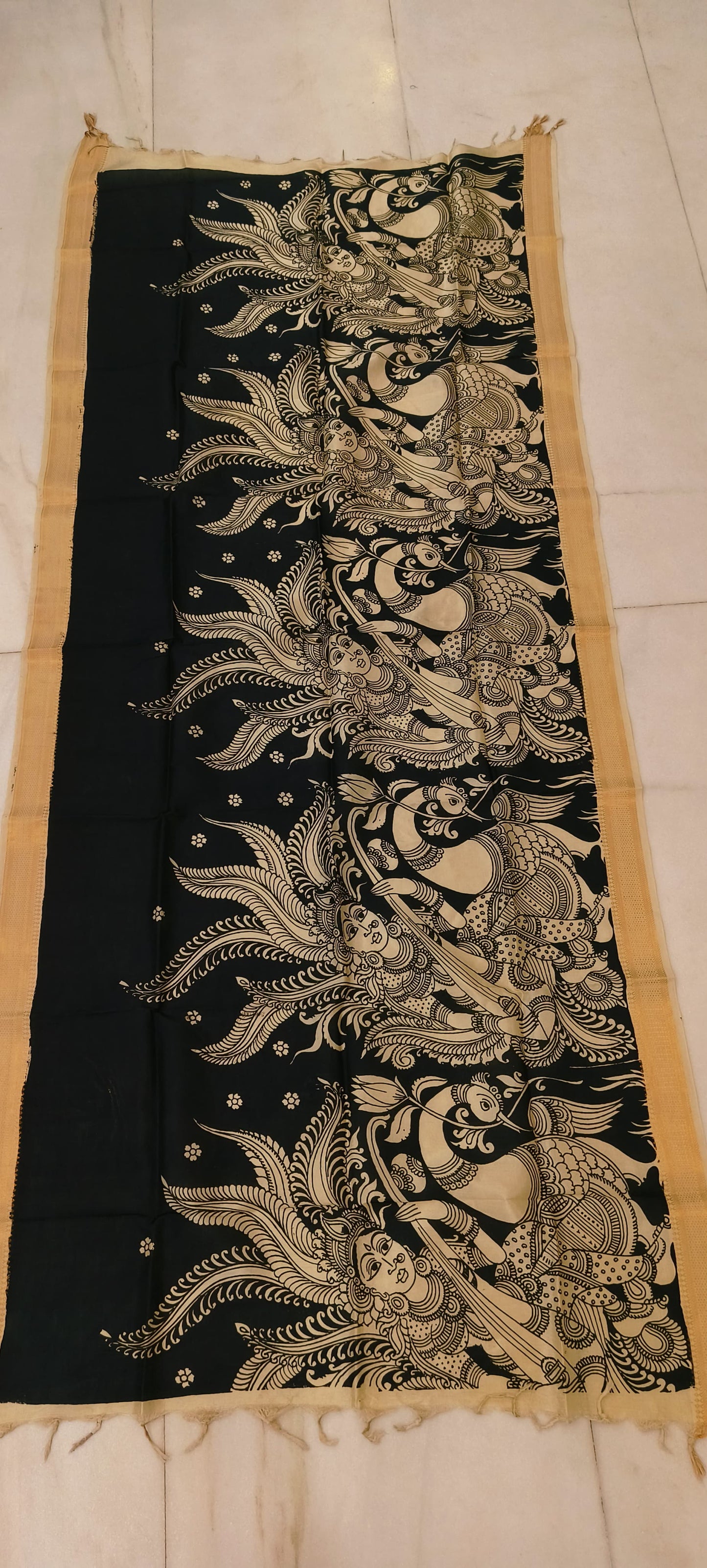 Kanti | Kalamkari dupatta on mangalagiri silk