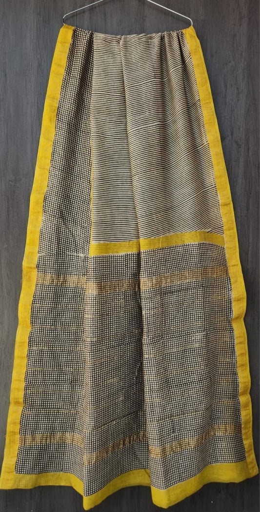 Khanna | Block printed Maheshwari Silk Saree