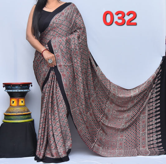 Antara | Ajrakh Prints on modal Silk