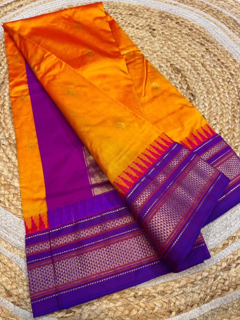 *All New Colours* 

*Exclusive silk ilkal saree*
*Pure silk korvai temple border* with *body butta* design superior quality ilkal saree & contrast blouse 
6.10mtrs length 
Full body pure silk 
Border, pallu & blouse semi silk
