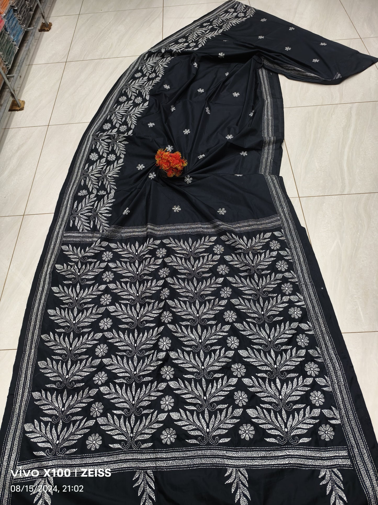 Utkirnan | Hand Made Kantha Embroidery on Semi Silk