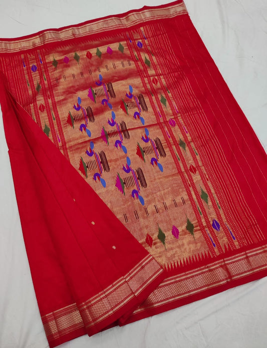 Palkhira | Pure silk handloom Paithani Saree