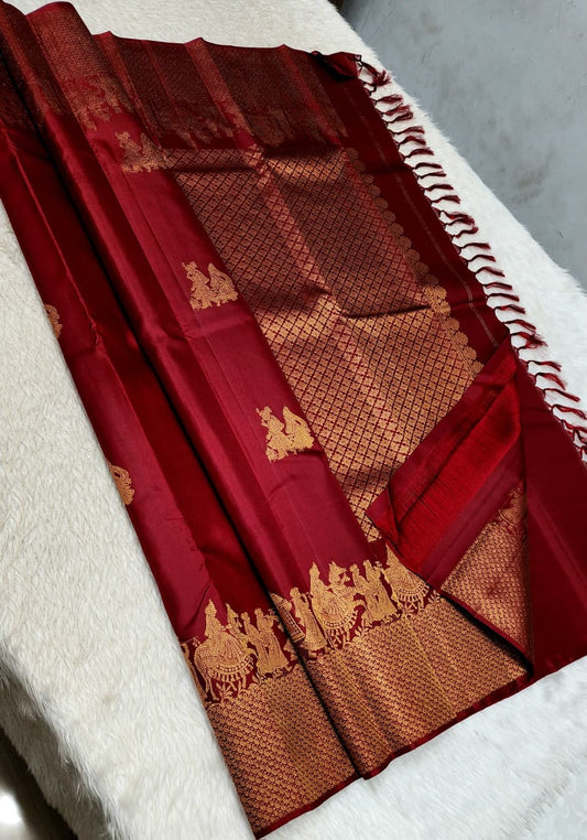 Bhusula | 2G Kanjeevaram Pure silk saree