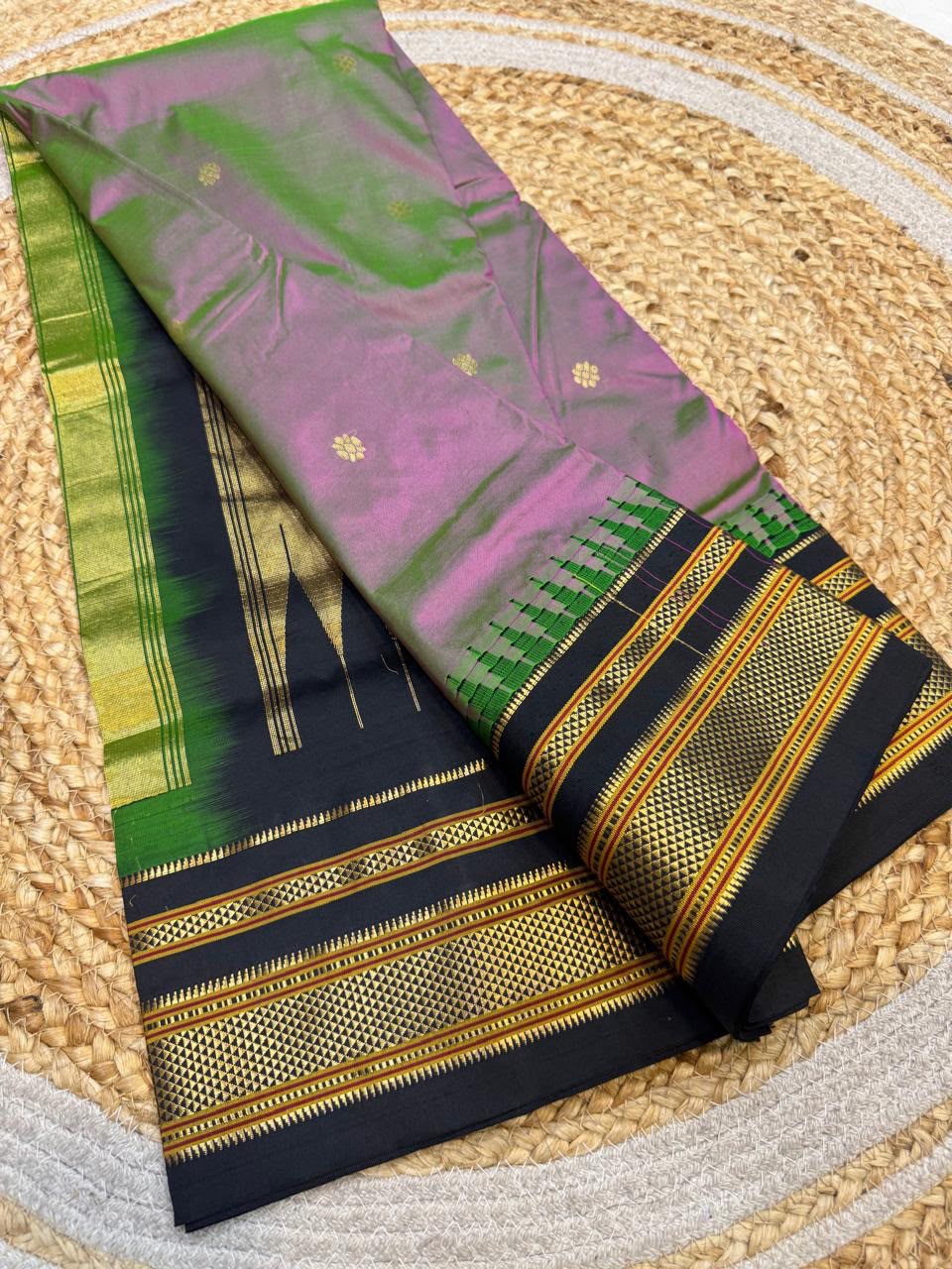 *All New Colours* 

*Exclusive silk ilkal saree*
*Pure silk korvai temple border* with *body butta* design superior quality ilkal saree & contrast blouse 
6.10mtrs length 
Full body pure silk 
Border, pallu & blouse semi silk
