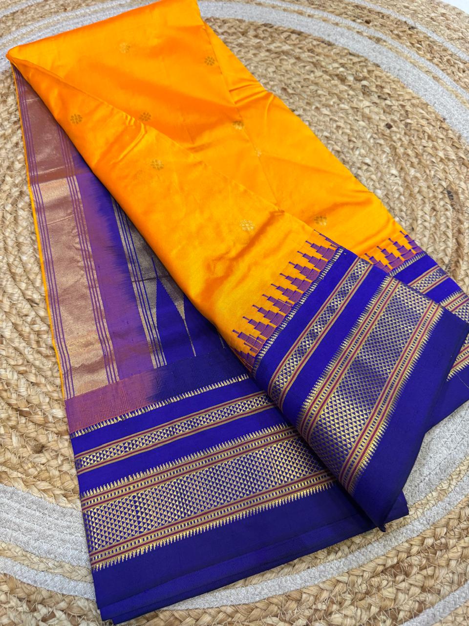 *All New Colours* 

*Exclusive silk ilkal saree*
*Pure silk korvai temple border* with *body butta* design superior quality ilkal saree & contrast blouse 
6.10mtrs length 
Full body pure silk 
Border, pallu & blouse semi silk
