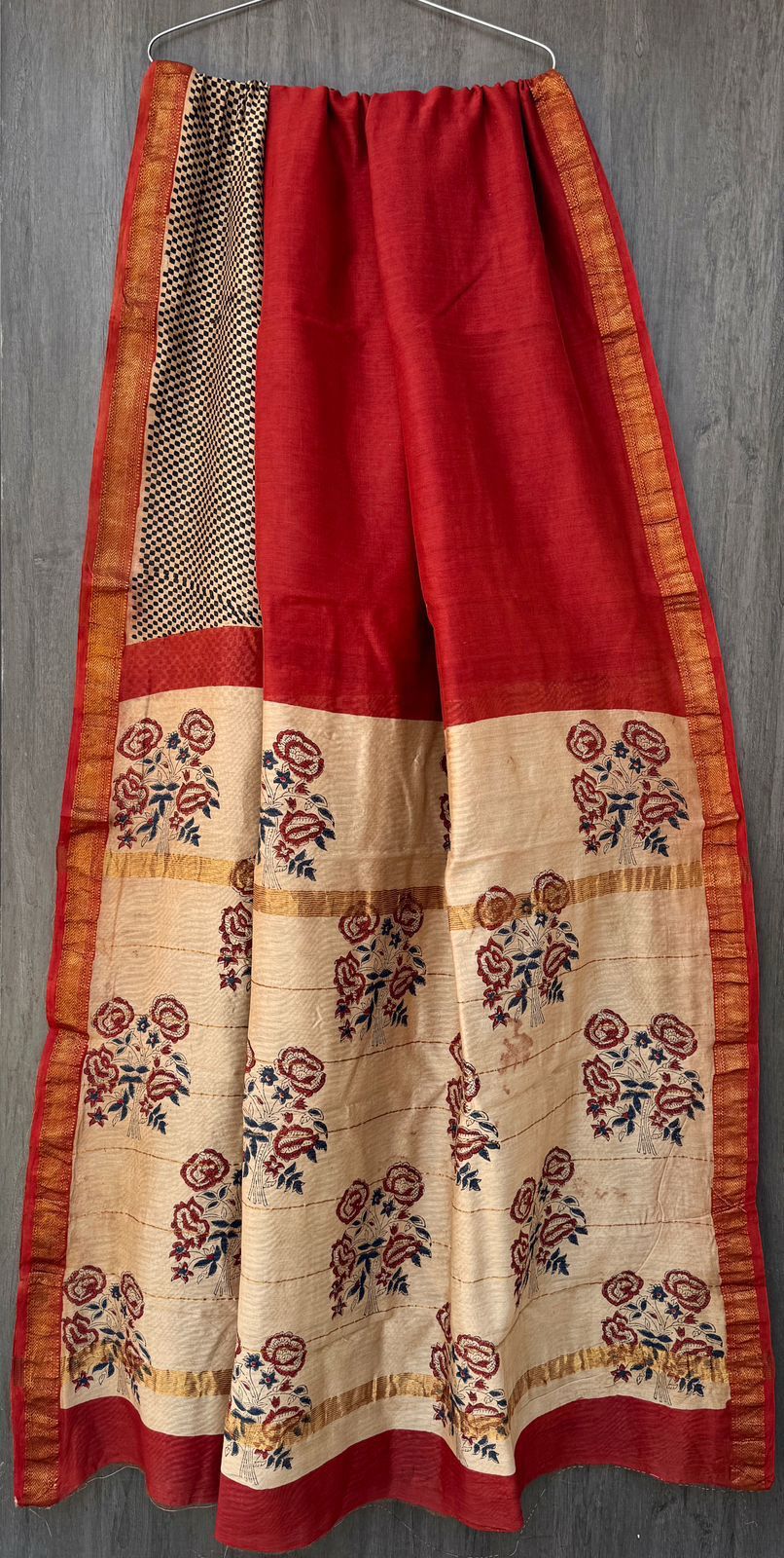 Basra | Block printed Maheshwari Silk Saree