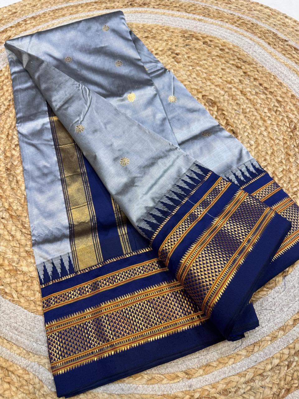 *All New Colours* 

*Exclusive silk ilkal saree*
*Pure silk korvai temple border* with *body butta* design superior quality ilkal saree & contrast blouse 
6.10mtrs length 
Full body pure silk 
Border, pallu & blouse semi silk
