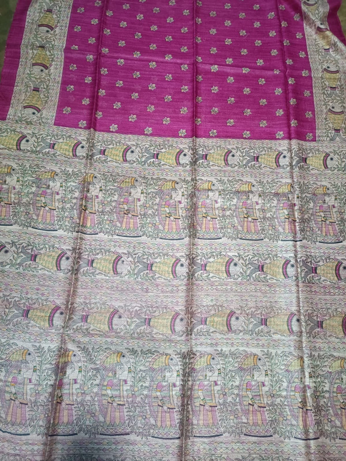 Anagha  | Screen prints on tussar silk