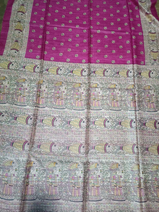 Anagha  | Screen prints on tussar silk