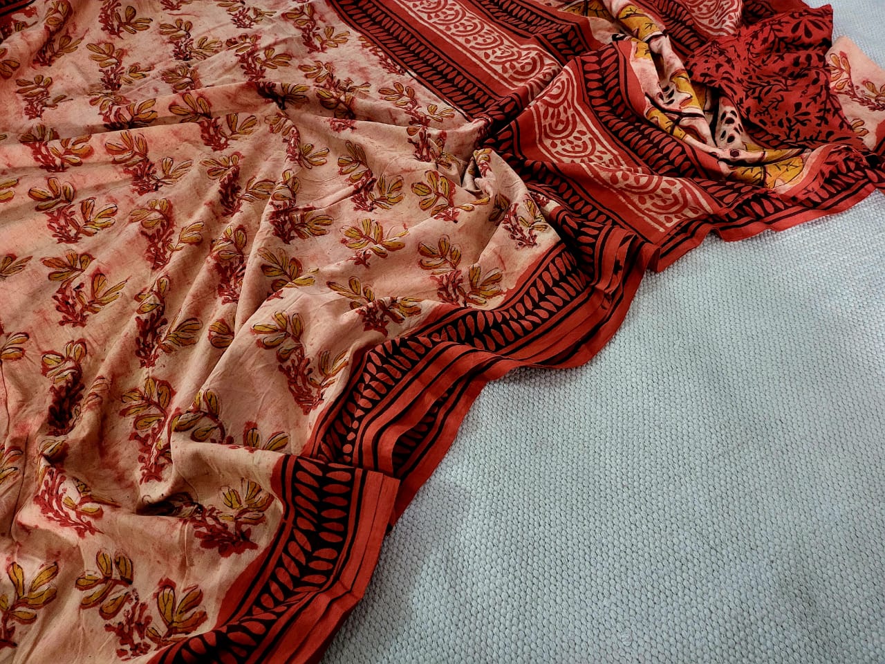 Menon | block printed by hand on Kota Doria cotton sarees