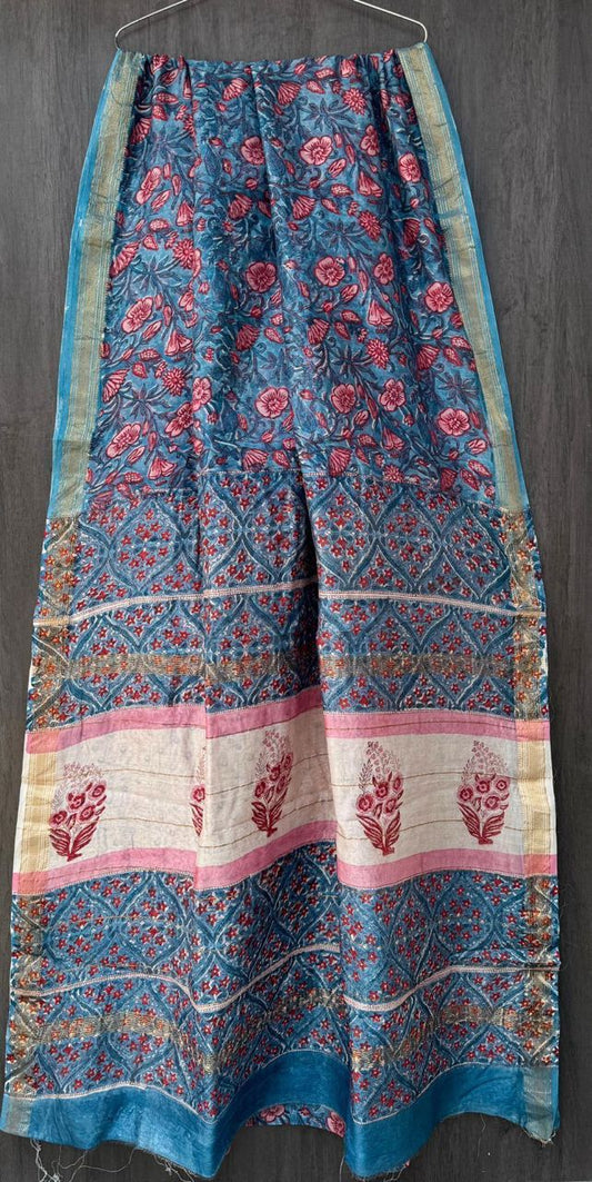 Abdullah | Block printed Maheshwari Silk Saree