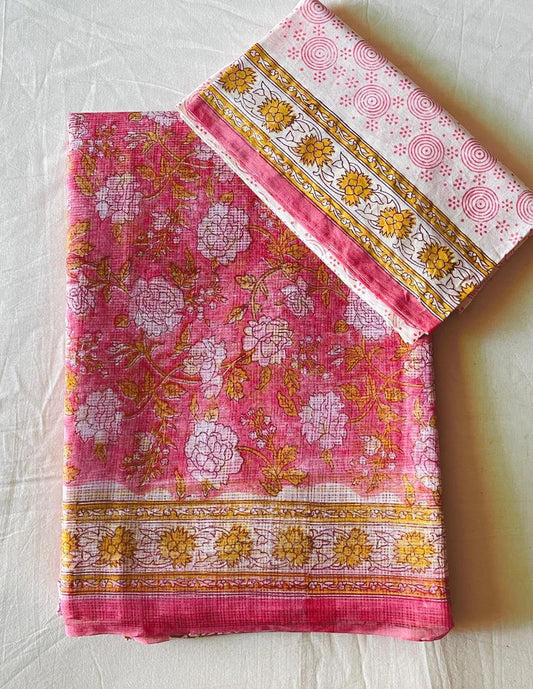 Balraj  | block printed by hand on Kota Doria cotton sarees