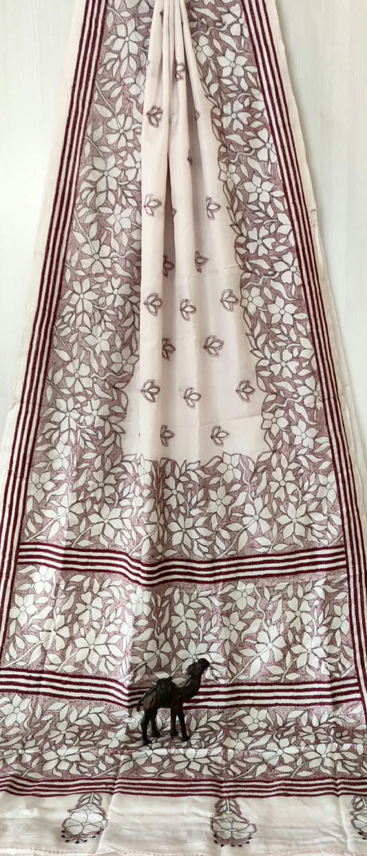 Beautiful kantha work on blended Bangalore silk

With kantha stich work bp