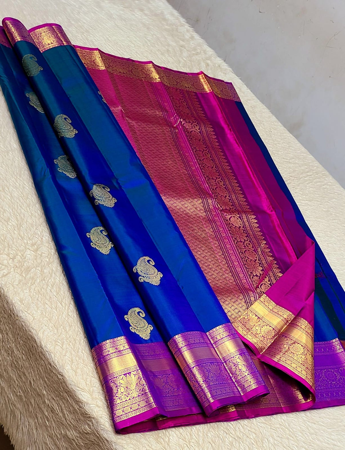 100% pure kanchipuram handwoven 1G fancy all over buttas sarees1 G gold pure Zari weaving silk mark certificate