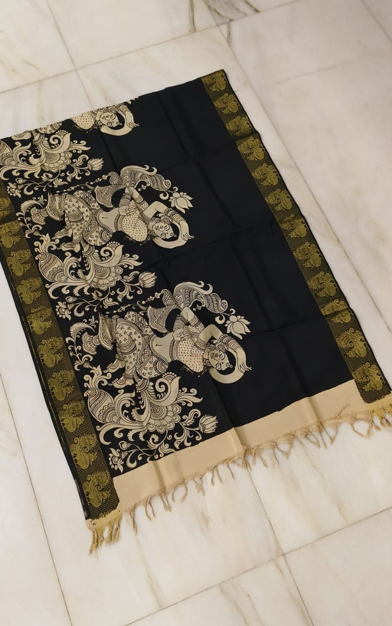 Nritya | Kalamkari-Silk-Dupatta