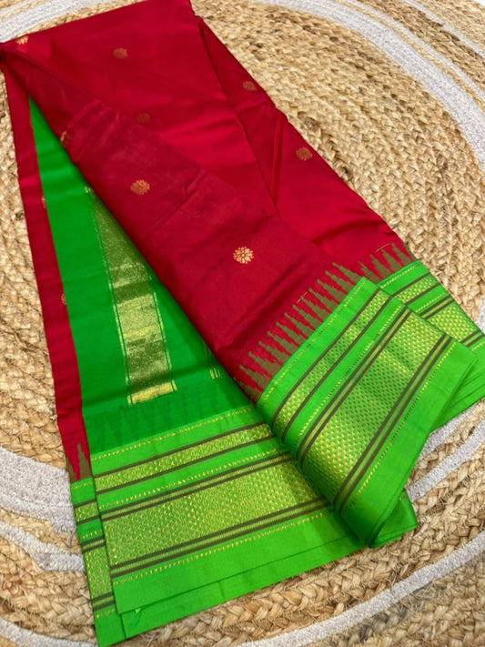 *All New Colours* 

*Exclusive silk ilkal saree*
*Pure silk korvai temple border* with *body butta* design superior quality ilkal saree & contrast blouse 
6.10mtrs length 
Full body pure silk 
Border, pallu & blouse semi silk 
