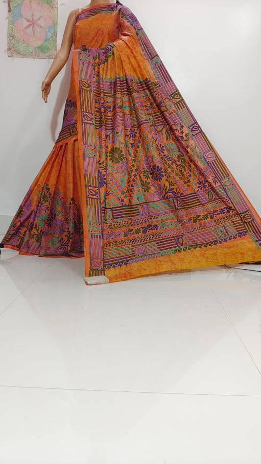 Charmila | Hand Made Kantha Embroidery on Semi Silk