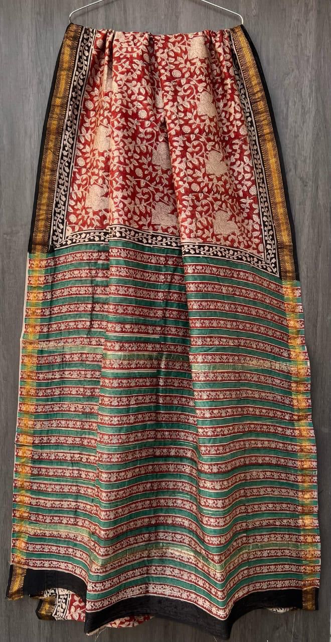 Banmala | Block printed with Maheshwari border