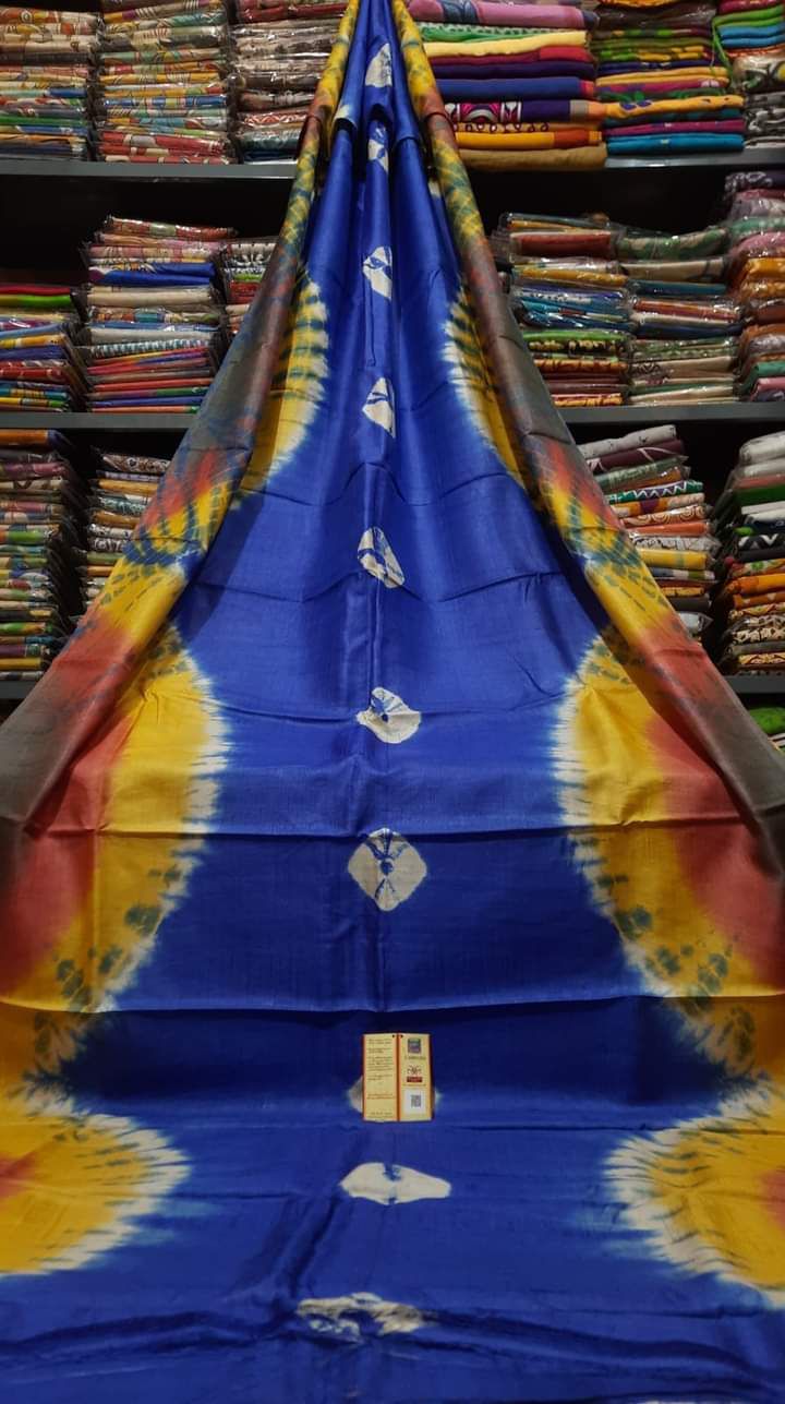 Murshidabad Pure Silk
 Dye Shivori Work Sarees 
With Blouse Piece 