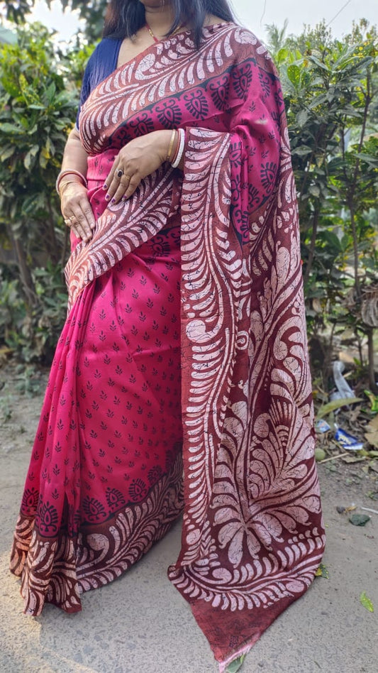 Adipurna | Murshidabad Silk Batik Sarees