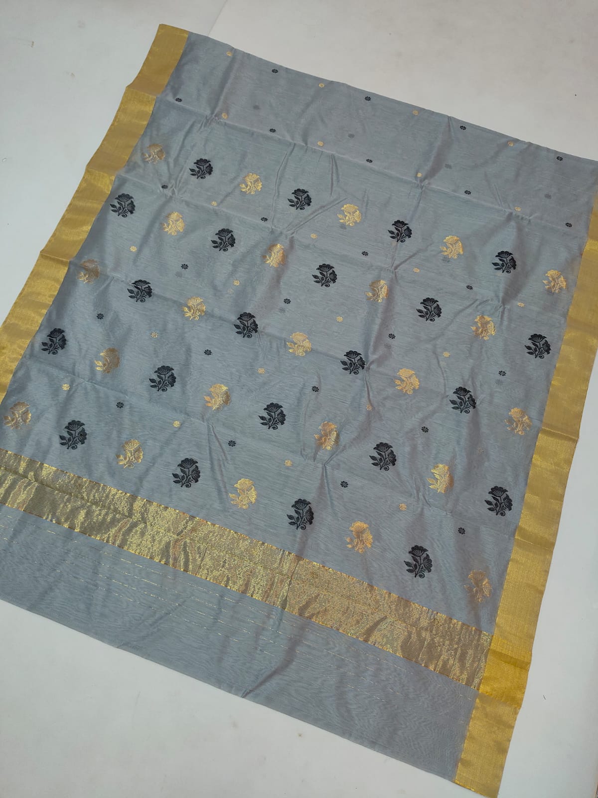 Silk y cotton 
Chanderi
 saree 
