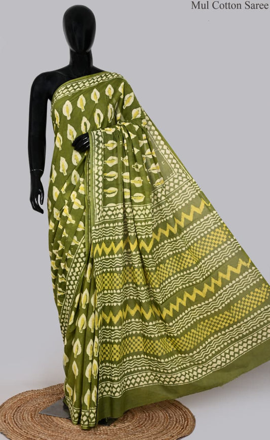 premium Traditional Mulmul CottonBeautiful Pure Soft Mulmul Cotton Sarees available*
Size: 6.30 mtr with blouse 
