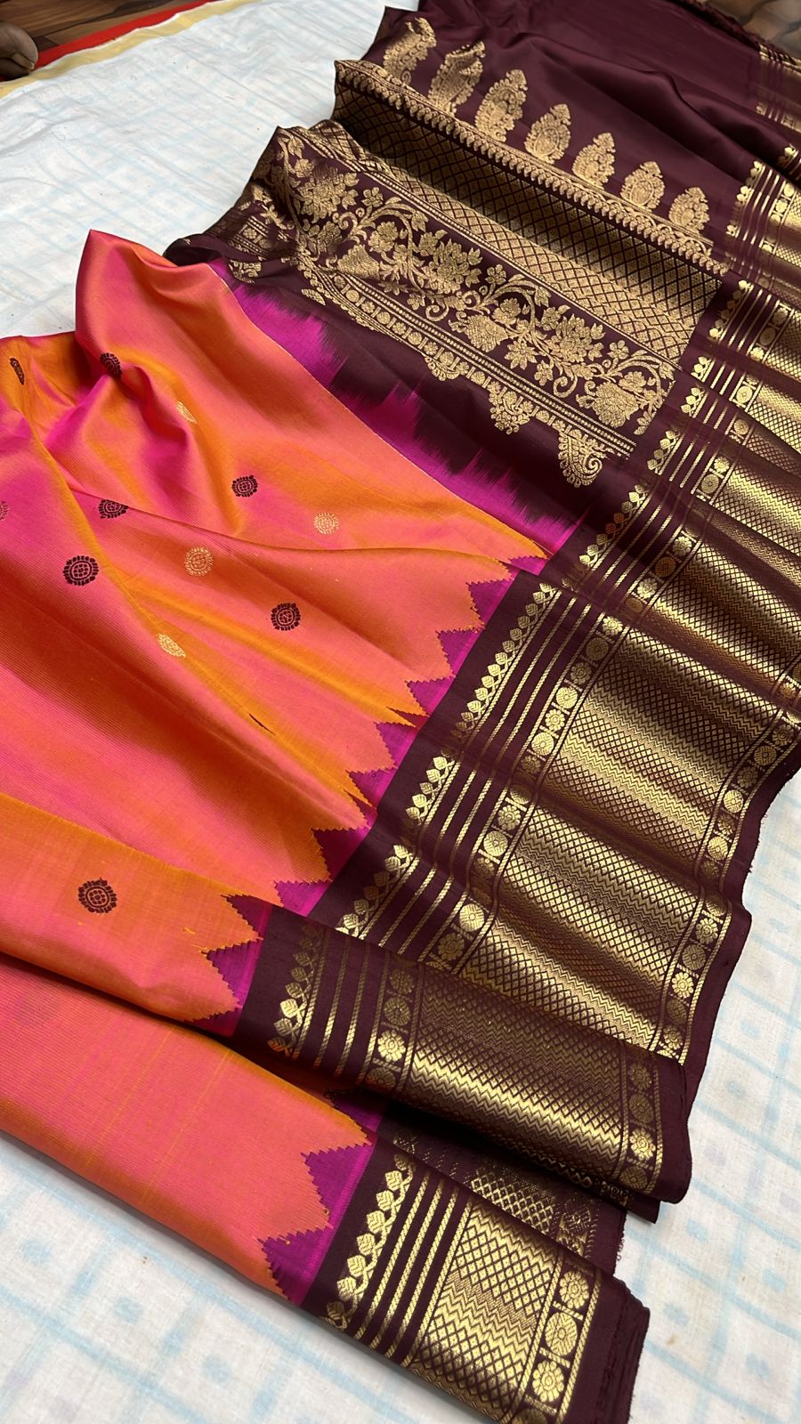 ✨✨Pure Gadwal Traditional Kuttu
 Kanchi Big Border Pattu Sarees ✨✨