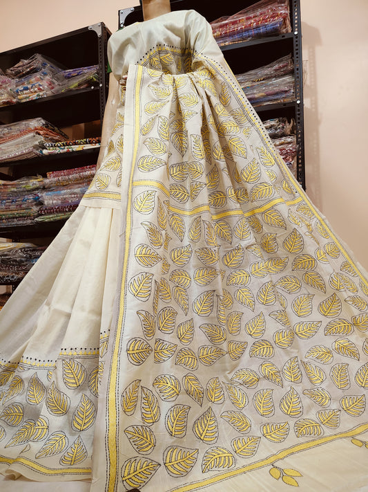 *EXCLUSIVE COLLECTION OF HAND KANTHA & GUJRATI STICH ON PREMIUM QUALITY PURE TUSSAR SILK*
WITH WORK BP
