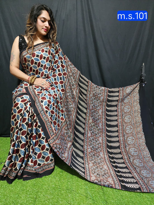 Aamna | Ajrakh Prints on modal Silk