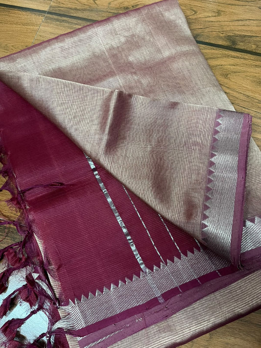 MANGALAGIRI pattu sarees
 with nizam border sarees.

Contrast blouse and pallu.