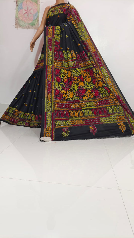 Gopika | Hand Made Kantha Embroidery on Semi Silk