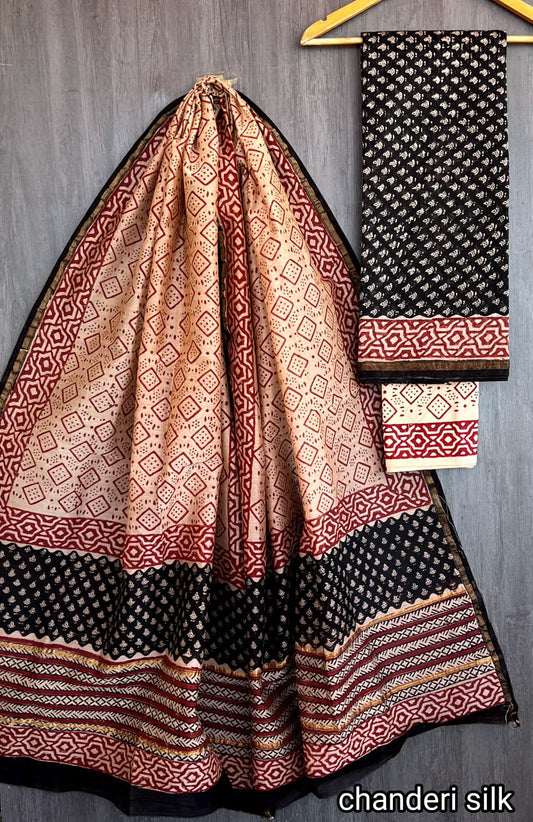 Mukherjee | hand block printed chanderi sarees