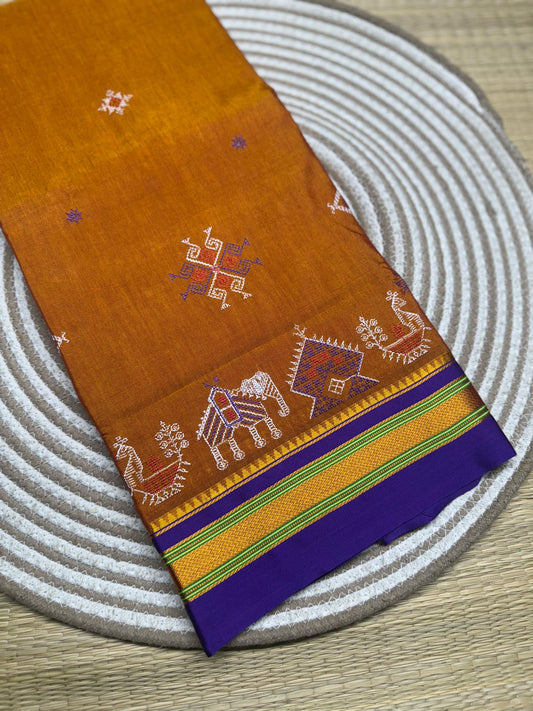 Chandsundari |  Kasuti Work Saree in Mercerised Cotton