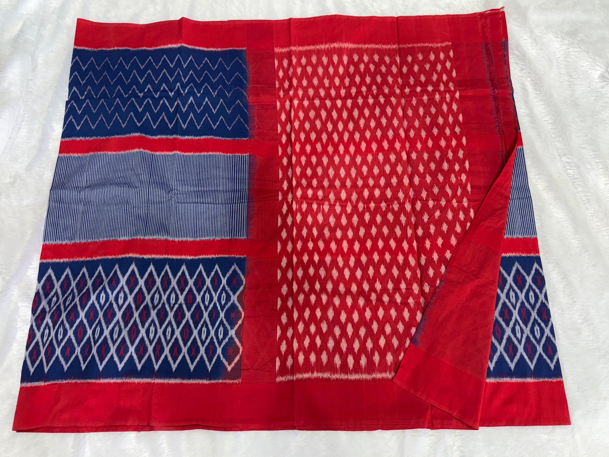 New arrivals 
Pure Mercerized  100 count
double ikat cotton  sarees 
With  blouse included with saree