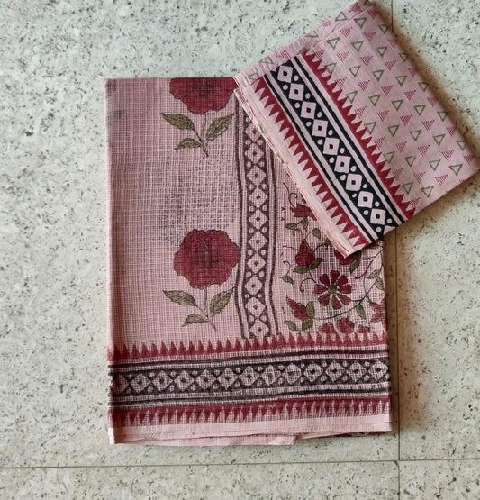 Guha  | block printed by hand on Kota Doria cotton sarees