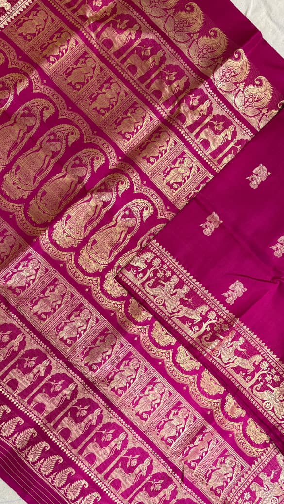 Baluchari sarees.
Material silk with bp.
With silkmark.