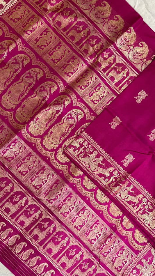 Baluchari sarees.
Material silk with bp.
With silkmark.