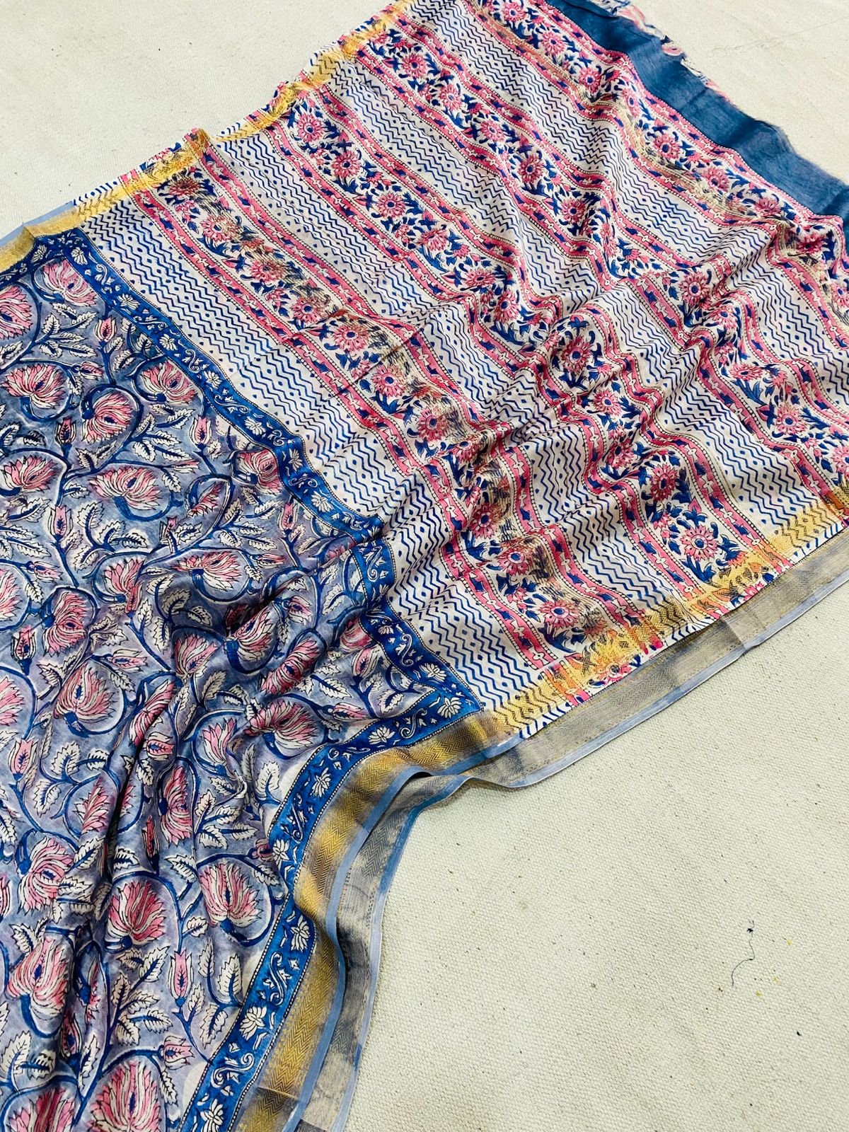 Let’s Wear #ethicallymade✅
🍁Beautifully Crafted Maheshwari Silk Saree  collection🍁
 Specially Designed in Bagru  jahota rapid dabu hand block print
100% Natural Dye
Fabric : Maheshwari Silk 
Length : 5.5 Meters
Blouse Piece : 0.90 Meter
