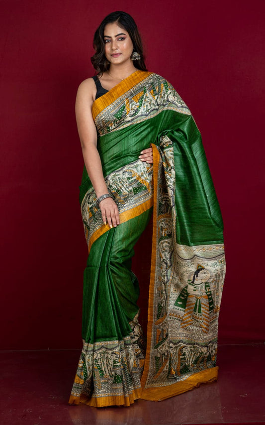🪴New Design Of  Tussar By Ghicha Screen Print Silk Saree 
All Saree Comes  R Matching 
 Saree. Colour Tassels.
Hand Loom. Saree ..
Running Blouse..Pc ( Saree's Colour)
💯% Silk Saree Comes.With Silk Mark  Certificate (Tag)
Quality 💯% Assured