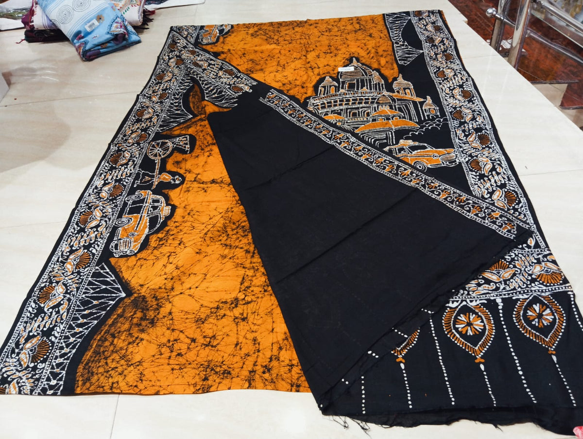 Cotton sorutuli handbatik saree with bp