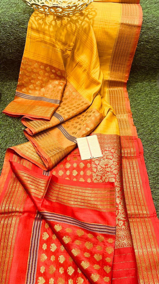 Jacqueline-tussar-banarasee | Tussar silk Banarasee sarees