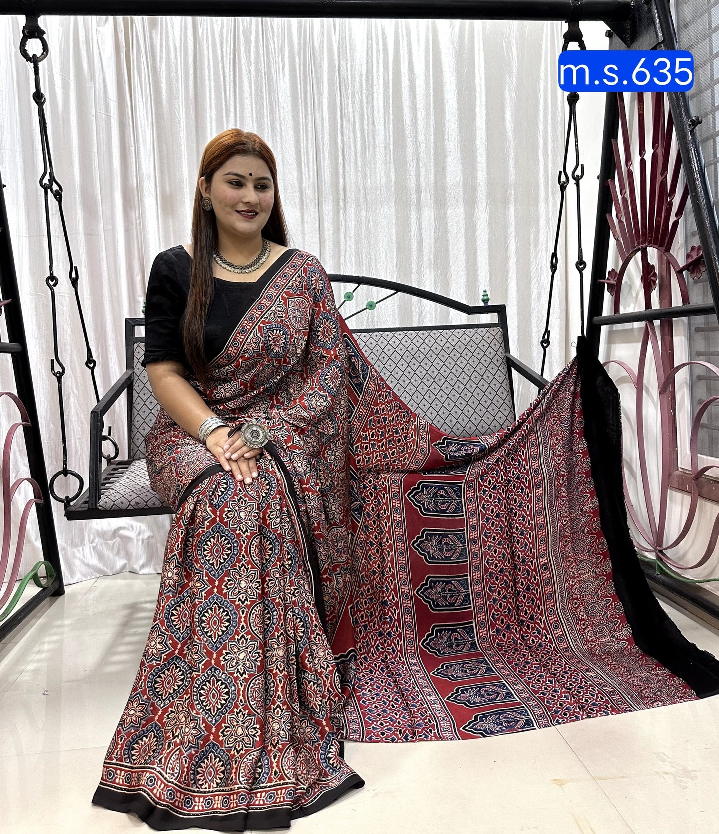 Neeru | Ajrakh Prints on modal Silk