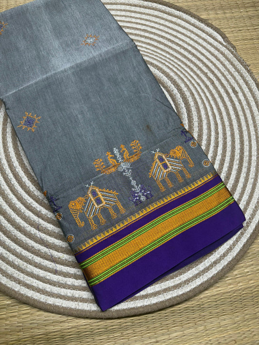 Chandsuma |  Kasuti Work Saree in Mercerised Cotton