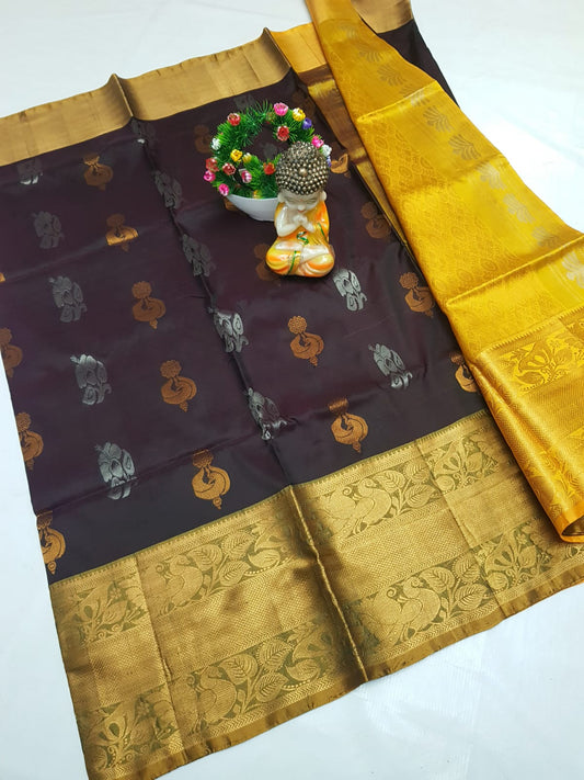 🌹uppada pattu🌹
💐🌹 Kanchi border Kalanjali buta sarees 
 🌹Good quality 💐👌👌👌
 Fabric: uppada pattu/pattu 💐💐
