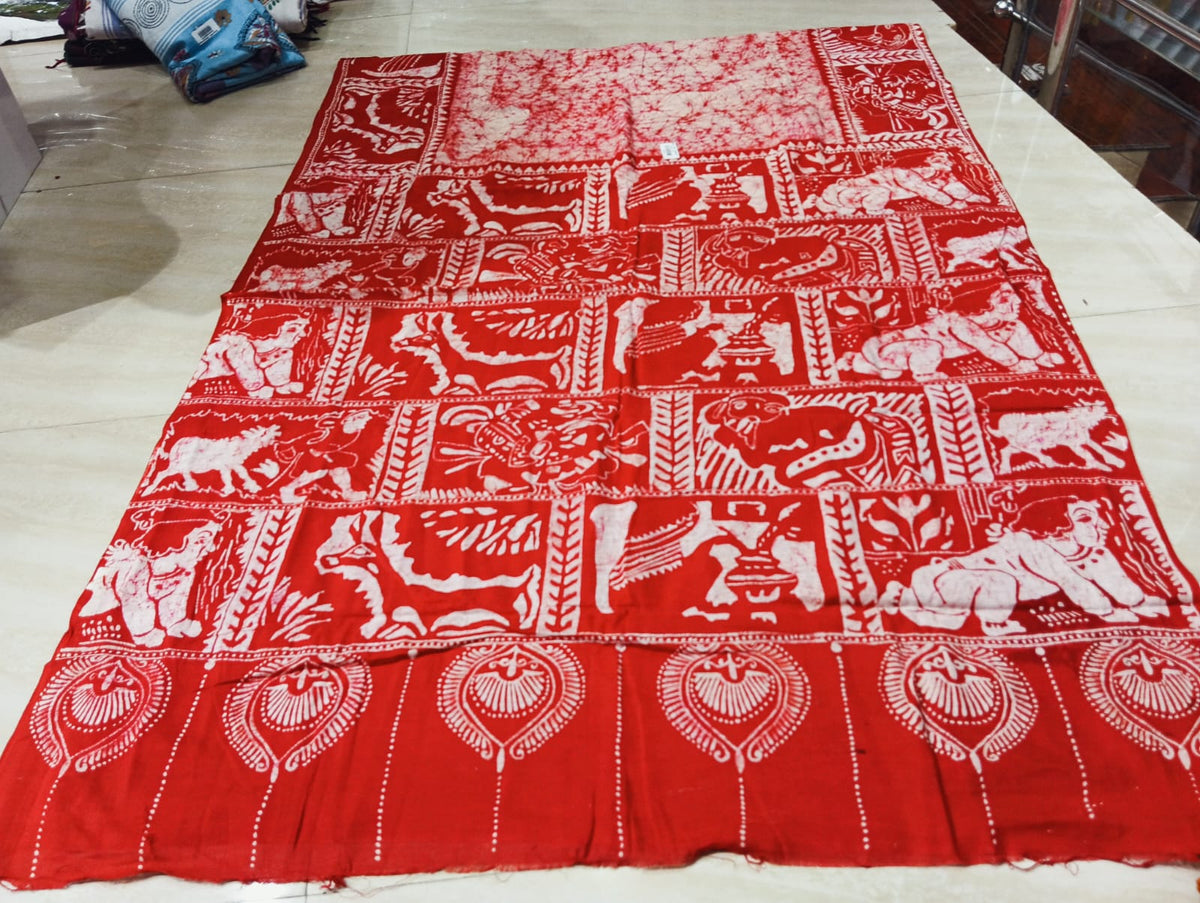 Cotton sorutuli handbatik saree with bp