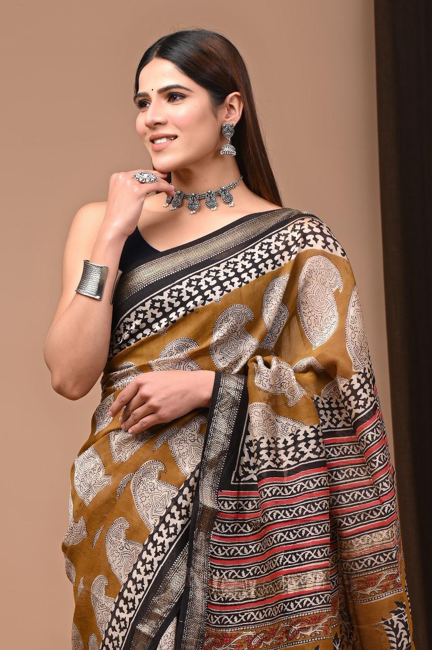 Monisha | Block prints on cotton silk
