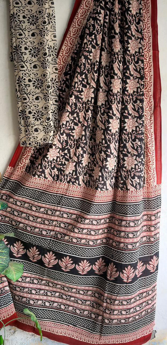 block prints on mul cotton