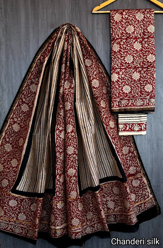 Koppikar | hand block printed chanderi sarees