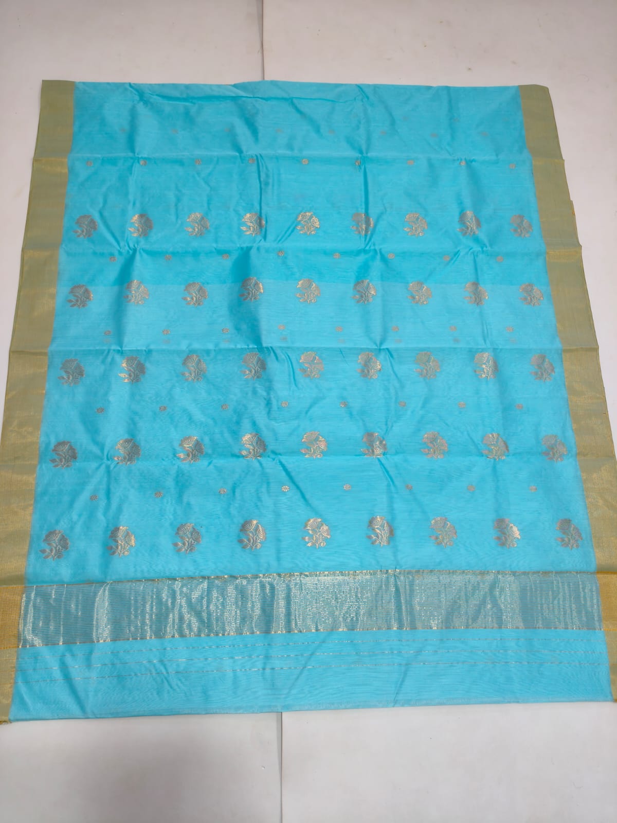 Silk y cotton 
Chanderi
 saree 
